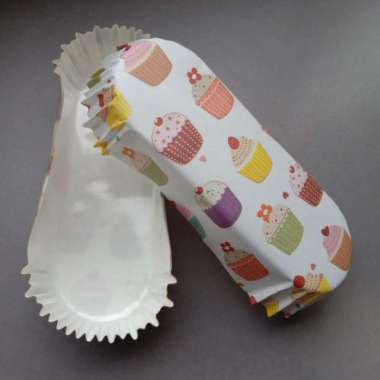 Paper Cup Case Roti Oval Cup Paper Oval 1 roll isi 200 pcs Oval CupCake
