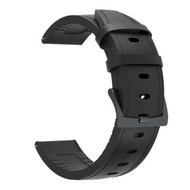 Tali jam Kulit untuk Huawei GT2 GT Honor Magic Watch2 Pro Galaxy Watch 22MM - BUCKLE BLACK BLACK