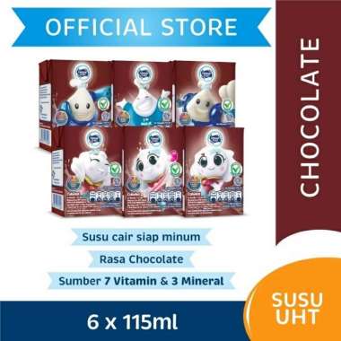 Promo Harga Frisian Flag Susu UHT Milky Zuzhu Zazha Chocolate per 6 tpk 115 ml - Blibli