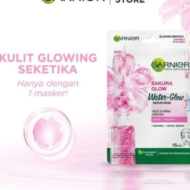 Garnier Serum Mask Sakura Glow Waterglow Skin Care - (Masker Wajah Kulit)