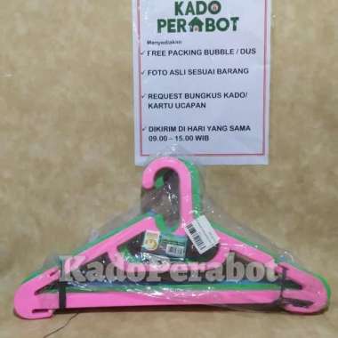 gantungan baju warna GH - hanger plastik warna - jemuran baju hanger