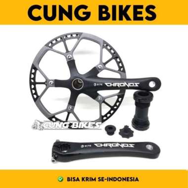 Crank Set SYTE Sepeda lipat Chronoz Hollow Tech II BCD 130 56T