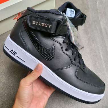 Air Force 1 Mid Stussy Black White || hemp flax supreme red all