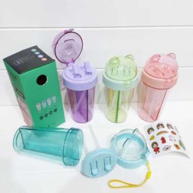 botol minum 2 sisi 2 sedotan botol minum anak karakter tk tempat minum