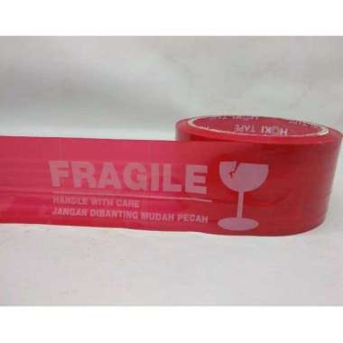 Lakban FARGILE jangan DIBANTING 60 Yard Merah
