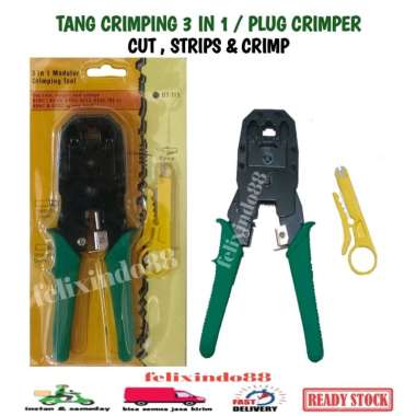 TANG CRIMPING 3IN1 / TANG KRIMPING RJ45 & R J11 3 IN 1 TANG SKUN KABEL JARINGAN LAN PLUG CRIMPER