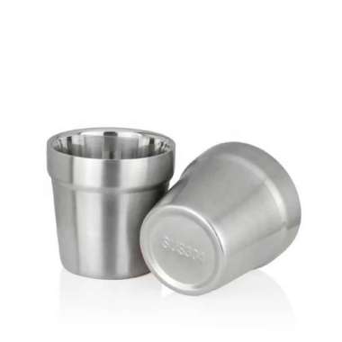 Gelas Stainless 2 Lapis 7 cm Gelas Korea