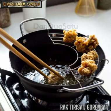 Rak Tatakan Saringan Panci Wajan Tirisan Peniris Minyak Gorengan 30 cm
