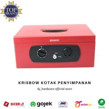 Krisbow Cash Box / Brankas / Kotak Penyimpanan Uang - Merah