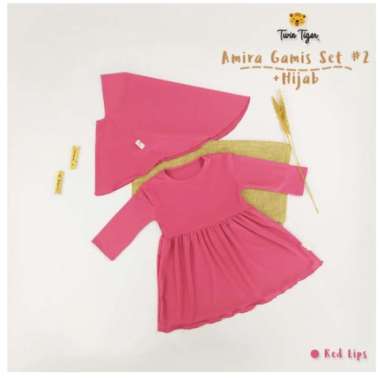 Twin Tiger Amira Gamis Set Anak Ukuran SML L Red lips