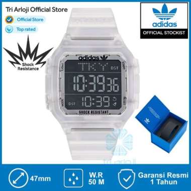 Adidas Originals AOST22049 DIGITAL ONE GMT Jam Tangan Pria Transparan