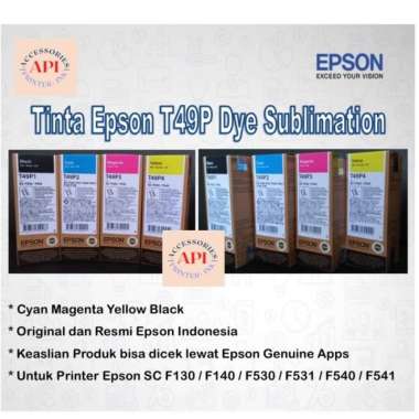Tinta Epson T49P Dye-Sublimation Textile SC-F130 F140 F530 - 1 Set