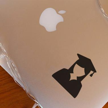 Grapinno Wisuda Woman Decal Sticker Laptop for Apple MacBook 13 Inch hitam