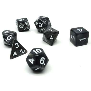 bola Dadu Polyhedral Bentuk (D4 D6 D8 D10 D12 D20 ) Black