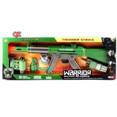 Mainan Warrior Tembakan Getar Dengan Granat, Teropong, Walkie Talkie