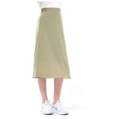 Hamlin Trisha Rok Midi Wanita Model A-Line Simple Palin Motive Material Crepe ORIGINAL - Olive