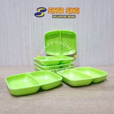 SINGA SINGI 1/2 / 1Lusin Piring Saus | Tempat Sambal Melamin | Wadah Sekat Melamine 12 pcs