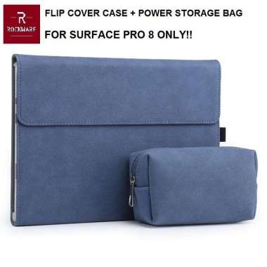 ROCKWARE Surface Pro 8 Flip Cover Case with Powerbank Bag Biru