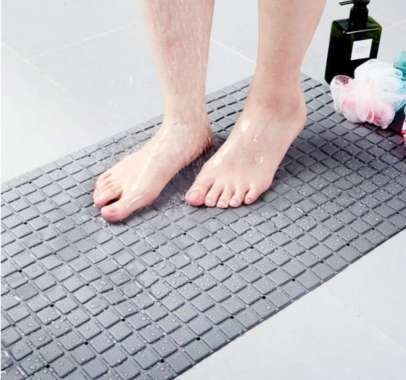 Keset Anti Slip 100% PVC Shower Bath Mat Keset Kamar Mandi - PVC GREY 100 % ORIGINAL Multicolor