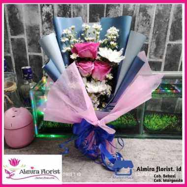 Bouquet bunga mawar PLATINUM+ | buket bunga asli segar Biru