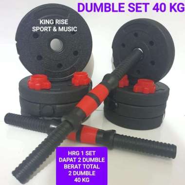 Dumbell Set PVC Resin 40 Kg - Import Biru