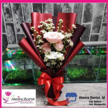 Bouquet bunga mawar PLATINUM | buket bunga asli segar | hand bouquet Coklat