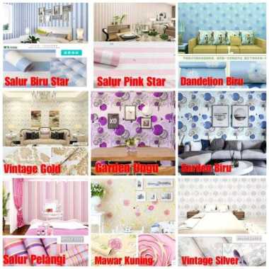 WALLPAPER STIKER DAMASKUS BUNGA BATU BATA CLASSIC WALLSTICKER DINDING Garden Ungu