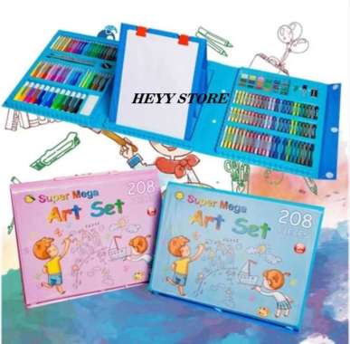 CRAYON SET 208 PCS CRAYON MELUKIS CRAYON SET LENGKAP CRAYON ANAK ANAK