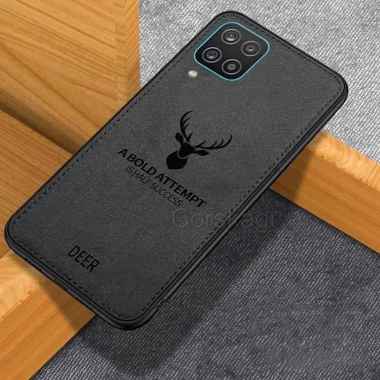 CASE DEER SAMSUNG A12 SOFTCASE TPU JEANS CANVAS BACK COVER Hitam