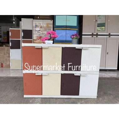 Lemari plastik Lemari pakaian/Bupet TV AKAKO FANCY TANPA BUBBLE SUSUN 2