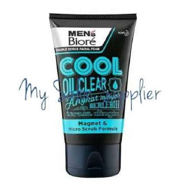 Men's Biore Double Scrub Facial Foam Cool Oil Clear Men 100g