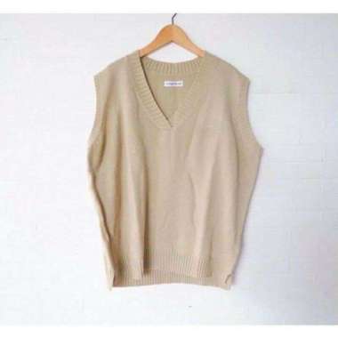KANI VEST ROMPI BASIC RAJUT | Knit Vest Rompi Rajut | Rajut murah kekinian | ALENA VEST Cream