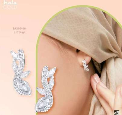 Anting Hala Gold Elok Asri Collection EA210496 WHITE GOLD