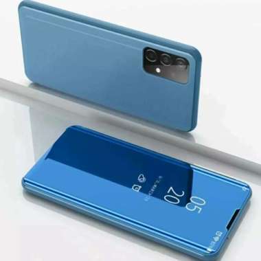 Case Oppo A95 4G Clear View Standing Flip Casing Biru