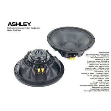 Speaker Component Ashley TOP12NEO Top 12 Neo Woofer 12 inch