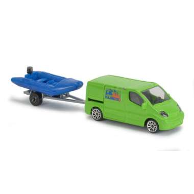 Majorette Trailer Renault Traffic Green Boat Blue