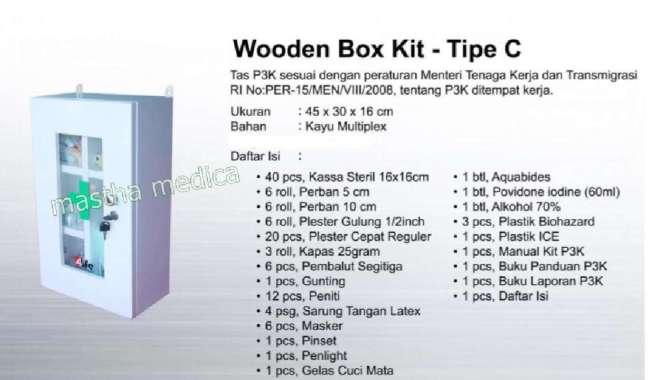 Kotak P3K Wooden Box Kit Tipe C 4Life