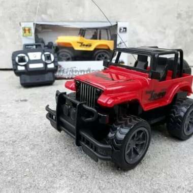 Mainan rc remote control truck jeep king off road mobil ban besar roda Multicolor