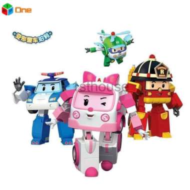 Robocar Poli Transforming Robot Lighting Poli Roy Amber Mark Mainan