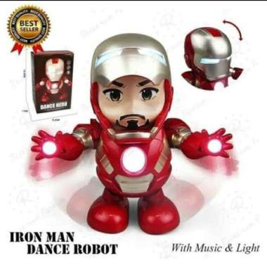 mainan anak dance hero robot ironman musik dan joget ber SNI