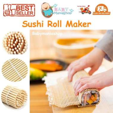 Sushi Roll Maker Alat Pembuat Sushi Bambu Bamboo Mat Roller Kimbab Cetakan Sushi Bamboo Roll
