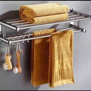 Rak handuk / jemuran handuk / gantungan handuk rak dinding stainless TERBAIK Multicolor