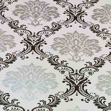 Samhez Wps113 White Amp Cute Black Silver Flower Wallpaper 45cm X 5m