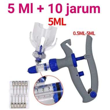 Suntikan otomatis 1 ml alat vaksin ayam 5 ml + 10 jarum