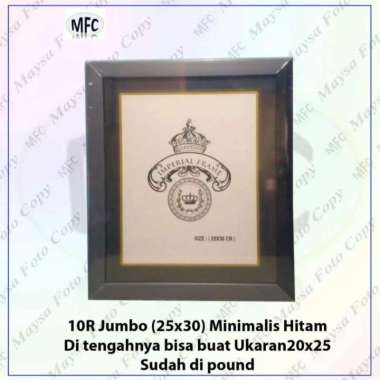 bingkai/pigura/frame 10r jumbo/12r (25x30) minimalis hitam dan putih Hitam
