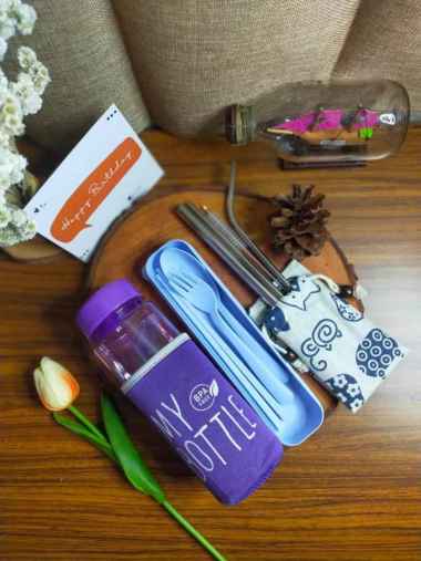 Set Gift Box New Normal Kit Hampers Kado ulang tahun/ sovenir Ungu