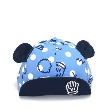 TOKO1973 Children cap : PALM POLKADOT - topi anak2 topi baseball One Size BLUE