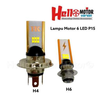 Lampu Depan Headlamp Motor P15 6 Mata Socket H4 dan H6 H4 socket