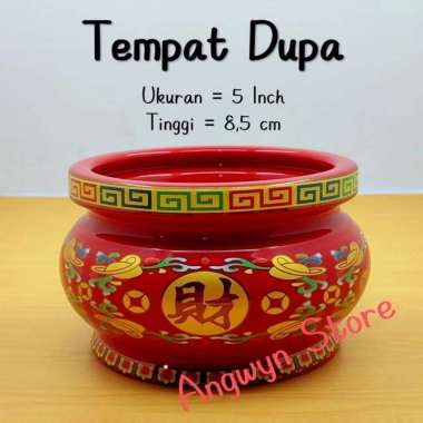 Tempat Dupa / Hiolo Keramik Merah 5 Inch
