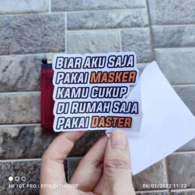 Stiker Kata Quote Lucu Biar Aku Saja Pakai Masker Humor Vinyl Motor
